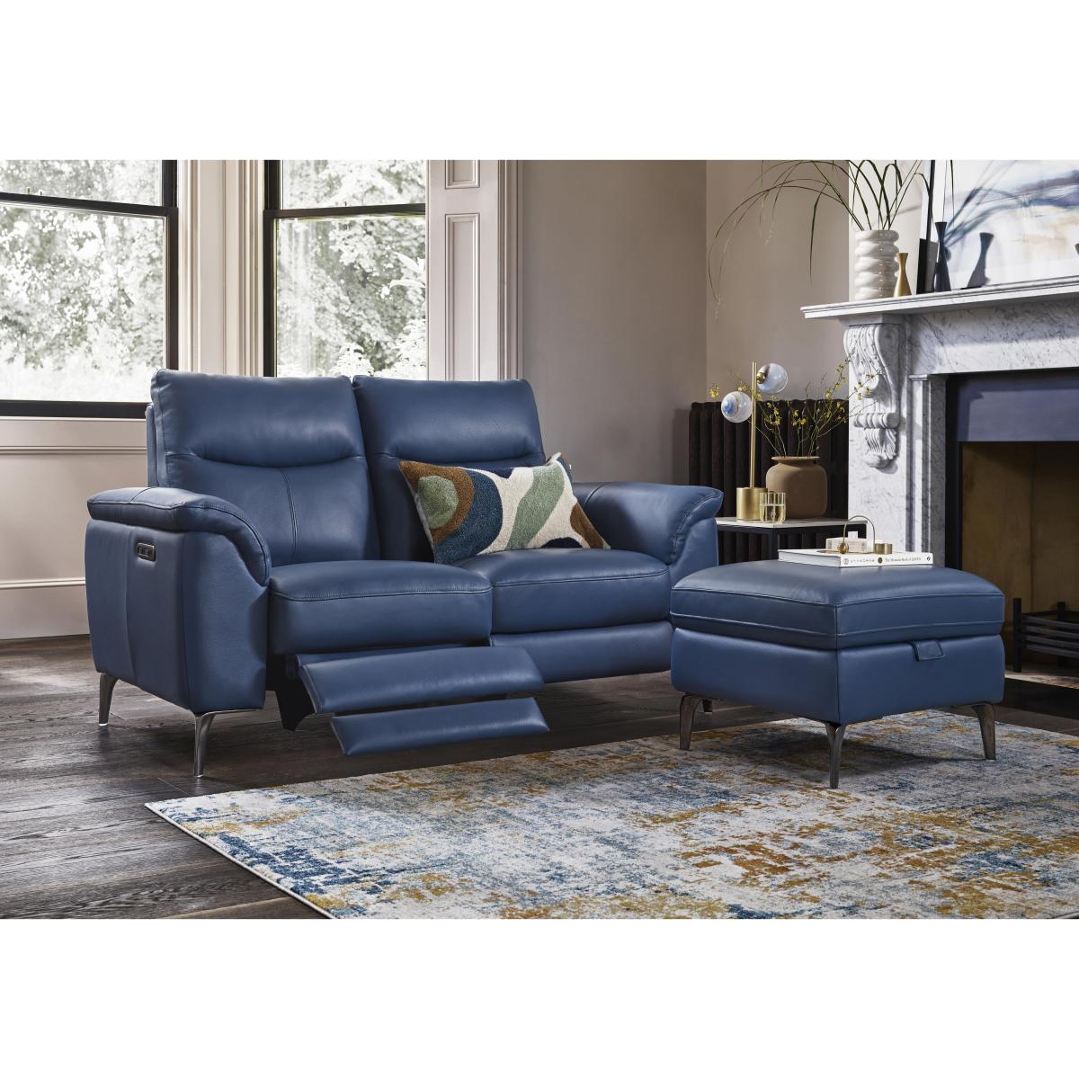 Morgan Leather 3 Seater Sofa with Power Recliner - Lavender – image 2