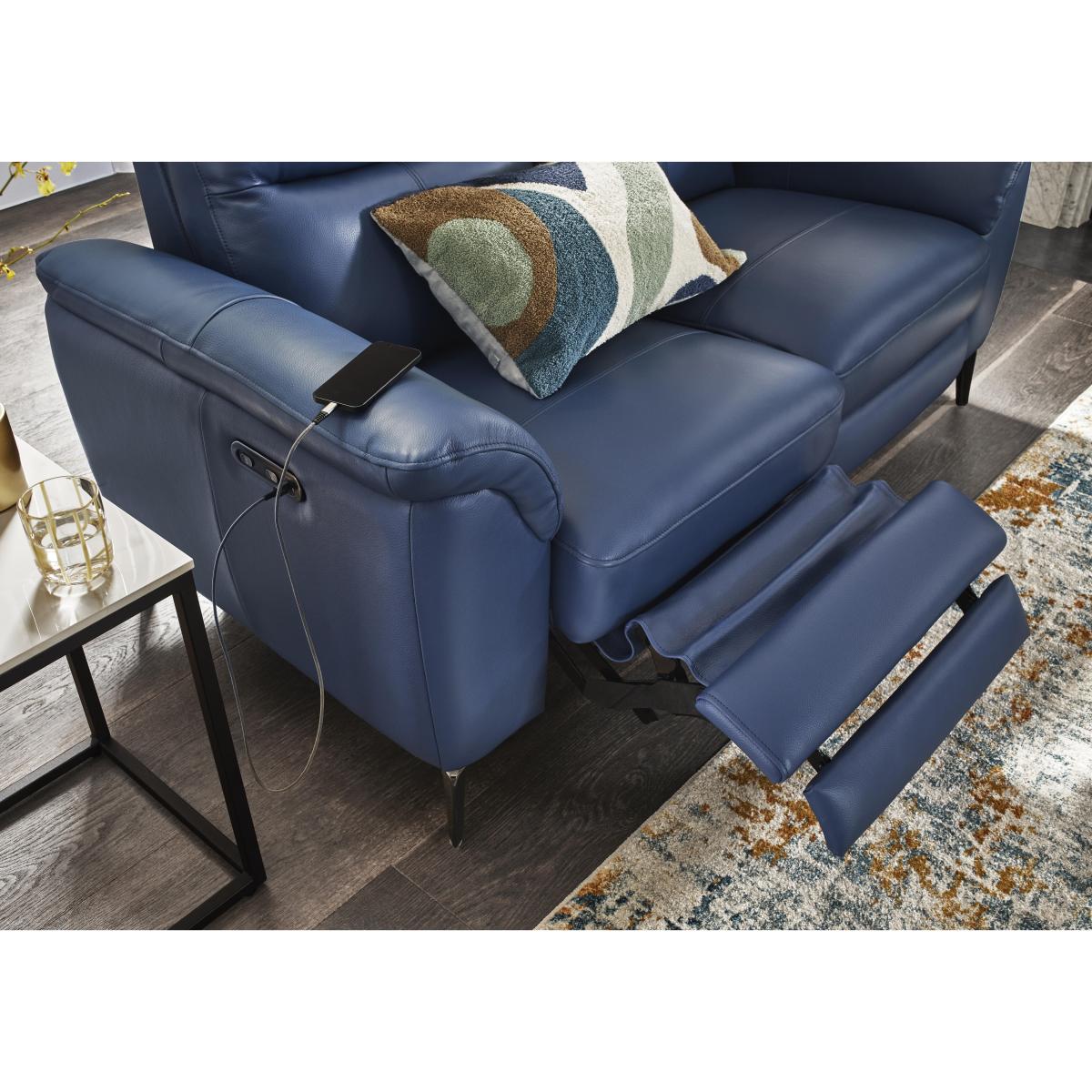 Morgan Leather 3 Seater Sofa with Power Recliner - Lavender – image 5