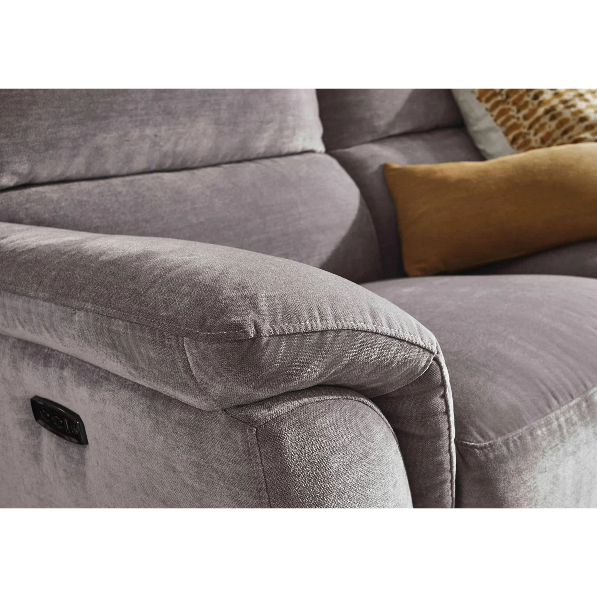Medio 2 Seater Fabric Sofa with Power Recliner - Panther Grey – image 2