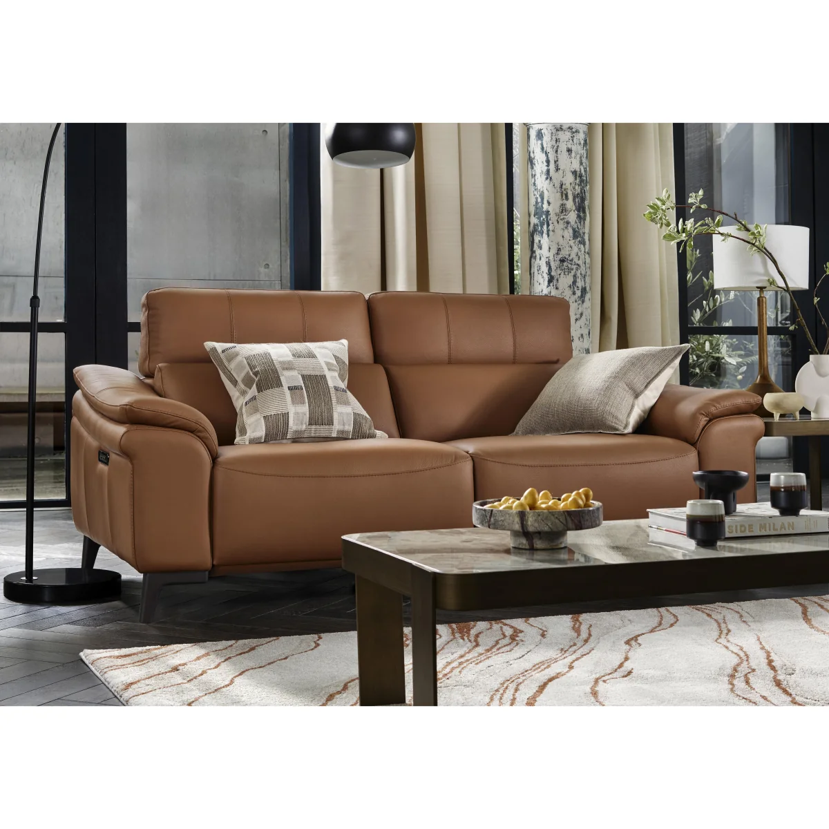 Nicoletti - Marconi 3 Seater Leather Power Recliner Sofa with Power Headrests - Botero Bianco – image 3
