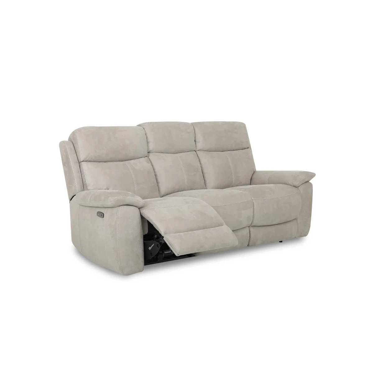 Echo 3 Seater Fabric Power Recliner Sofa and 2 Armchairs Set - Silver – image 6