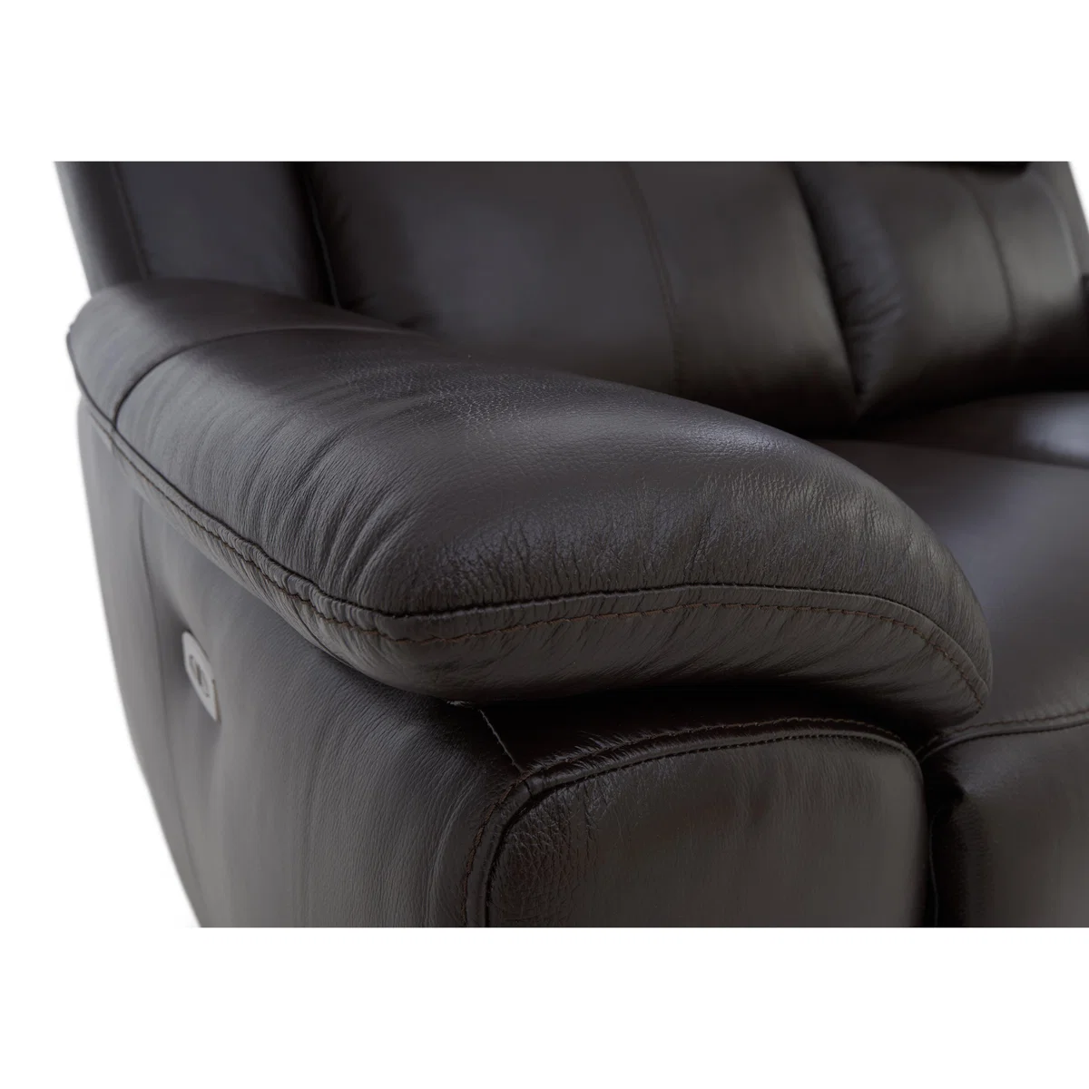 Utah 2 Seater Leather Sofa with Power Recliner - Grey – image 4