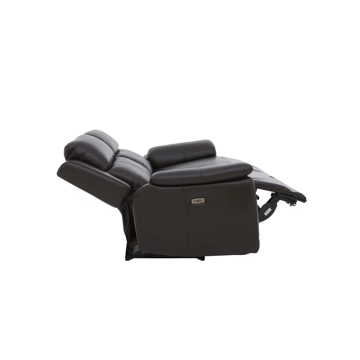 Utah 2 Seater Leather Sofa with Power Recliner - Grey – image 7