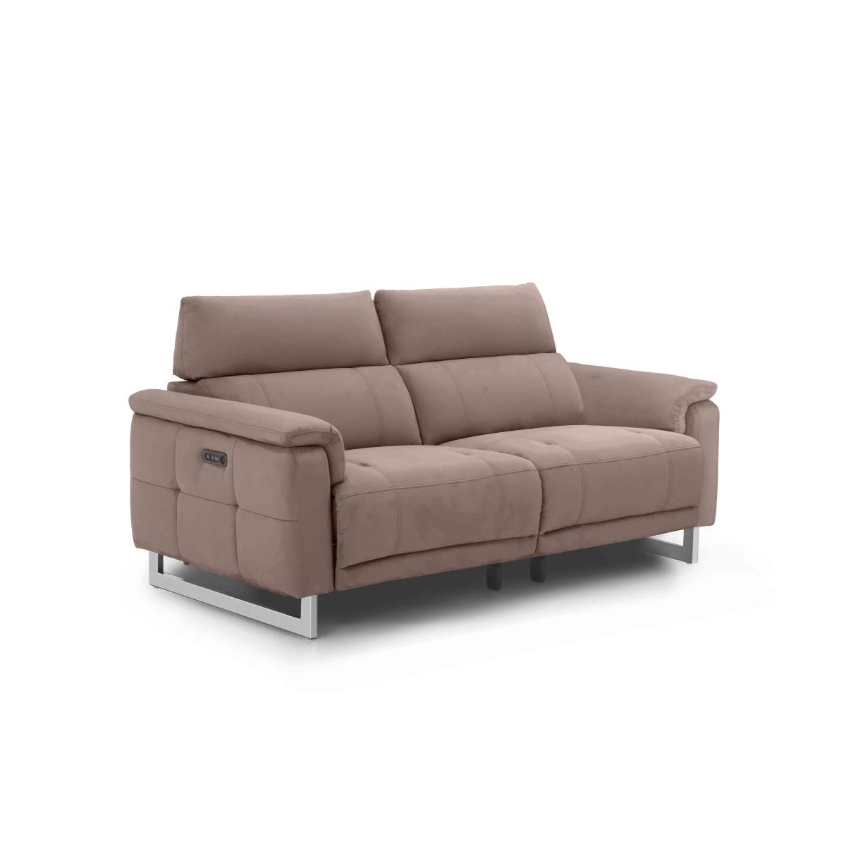 Moet 3 Seater Fabric Power Recliner Sofa with Telescopic Headrests - Heritage Airforce – image 7
