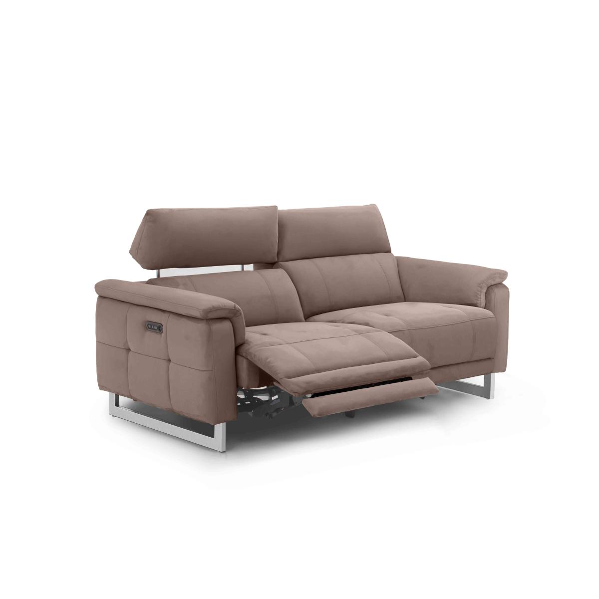 Moet 3 Seater Fabric Power Recliner Sofa with Telescopic Headrests - Heritage Airforce – image 8