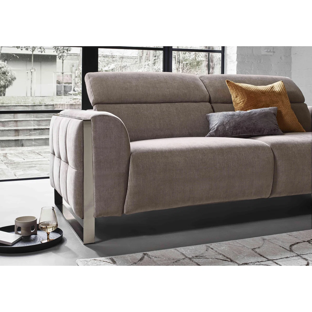 Gisella Fabric 2 Seater Power Recliner Sofa with Power Headrests - Dexter Pumpkin – image 3