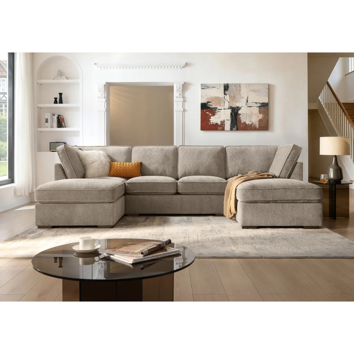 Emilia Large Fabric U-Shaped Sofa - Sofas and Armchairs – image 2