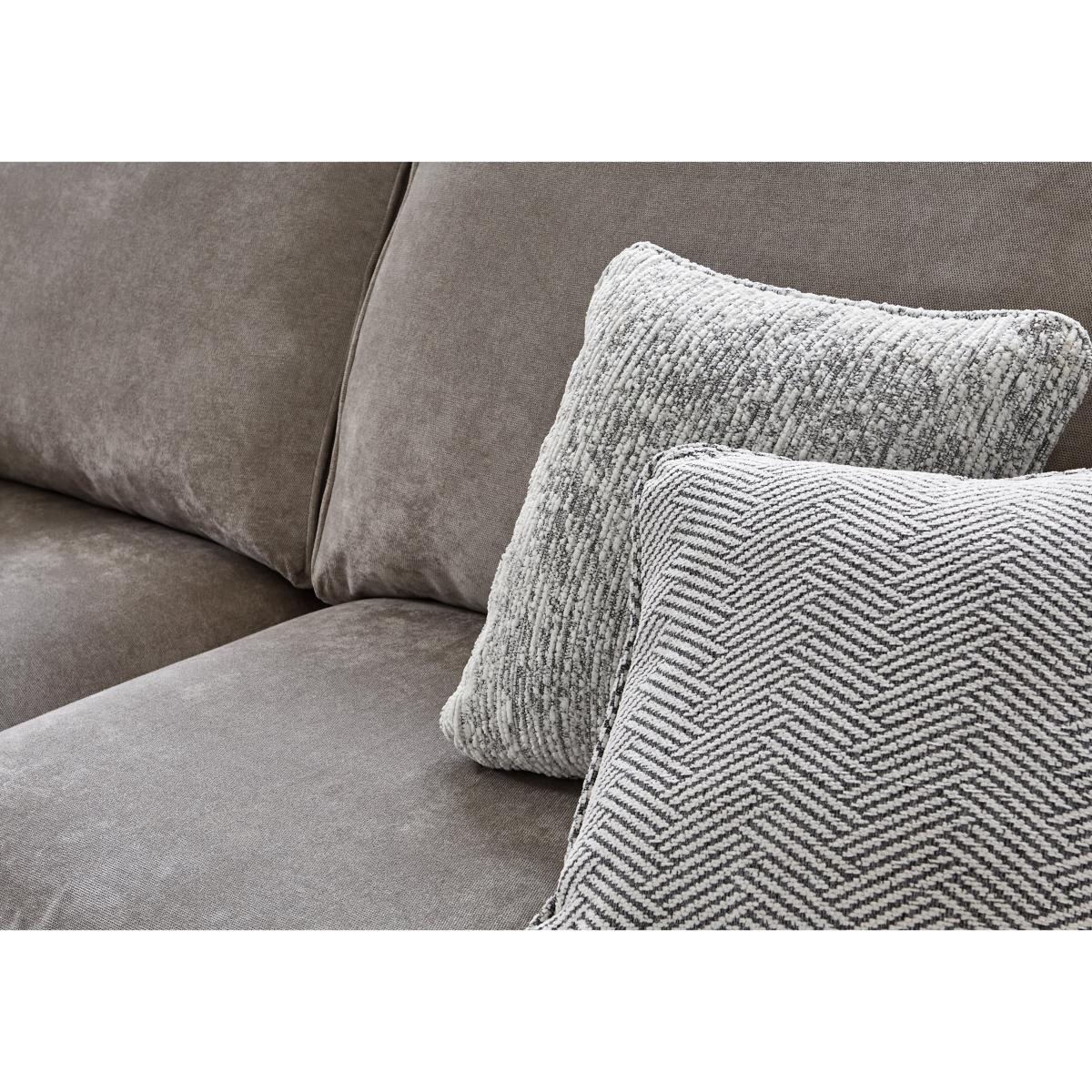 Legend 3 Seater Classic Back Fabric Sofa with Chrome Feet - Kingston Silver – image 3