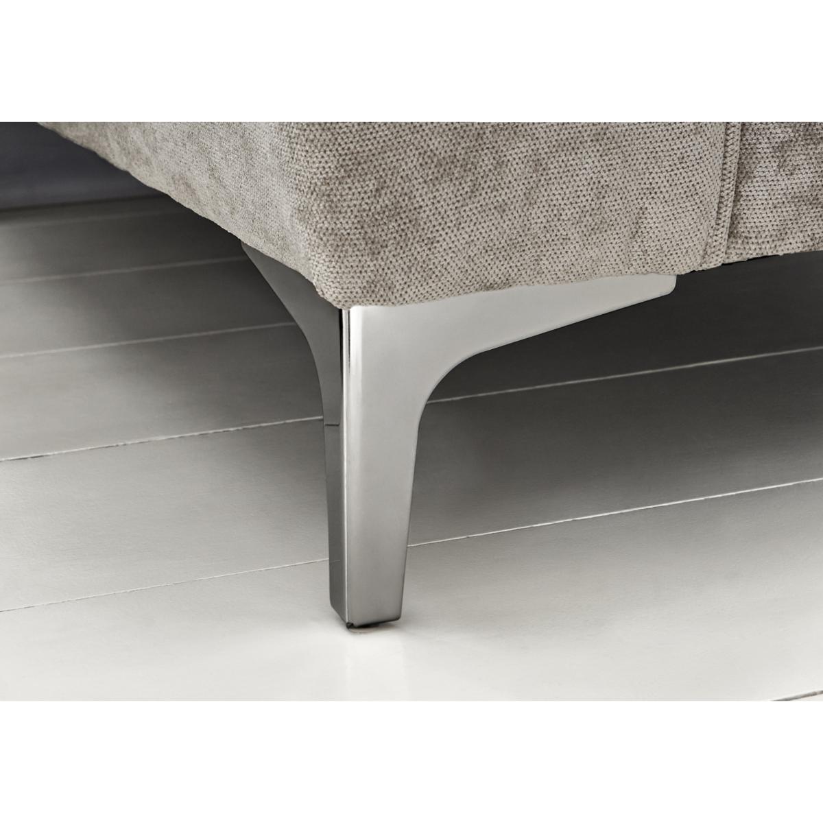 Legend 3 Seater Classic Back Fabric Sofa with Chrome Feet - Kingston Silver – image 4