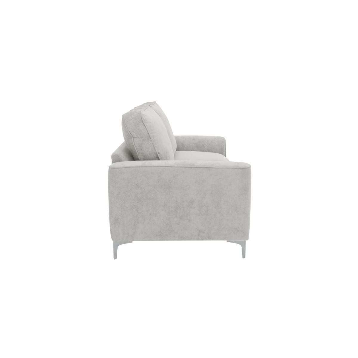 Legend 3 Seater Classic Back Fabric Sofa with Chrome Feet - Kingston Silver – image 6