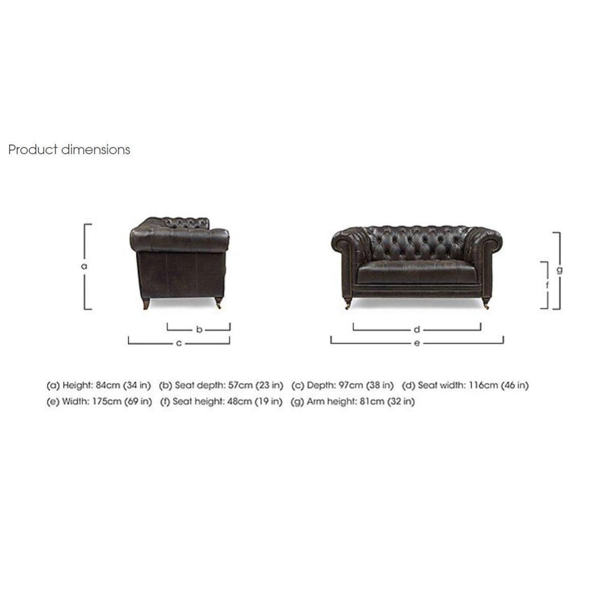 Walter 2 Seater Leather Chesterfield Sofa – image 2