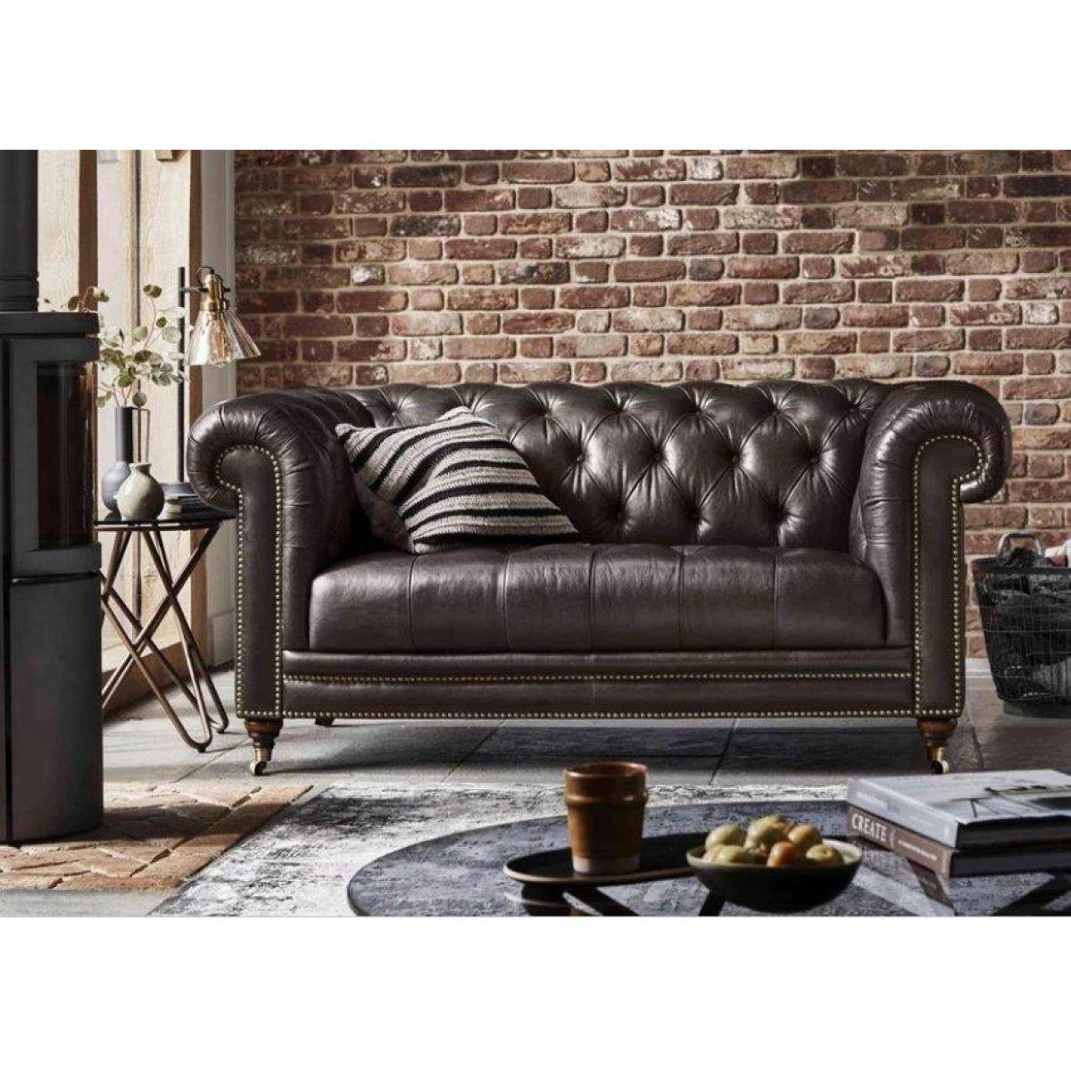 Walter 2 Seater Leather Chesterfield Sofa – image 3