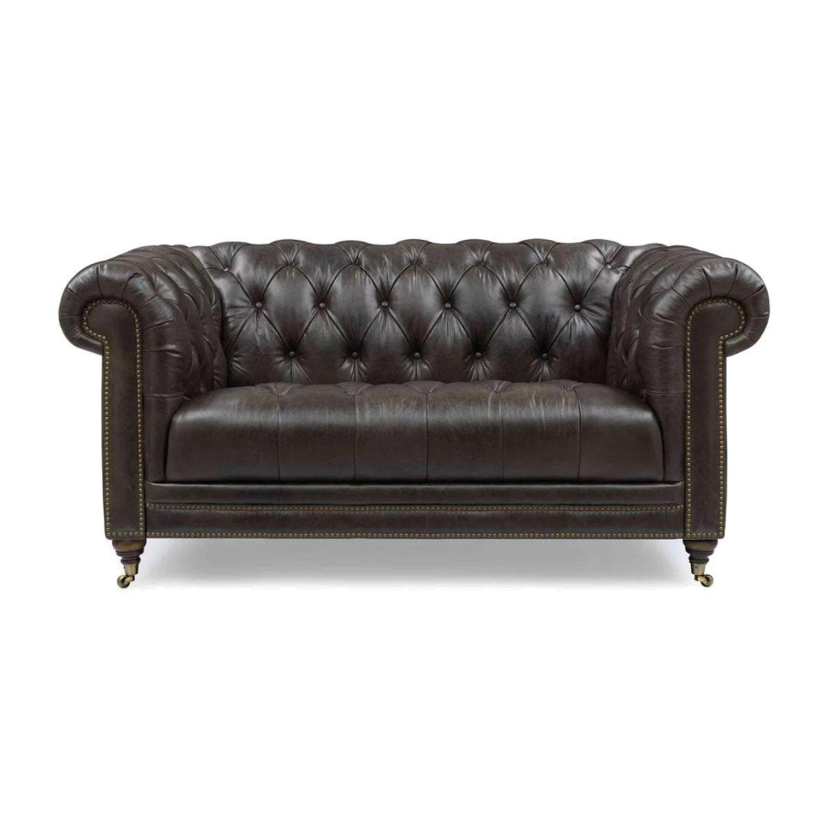 Walter 2 Seater Leather Chesterfield Sofa – image 1