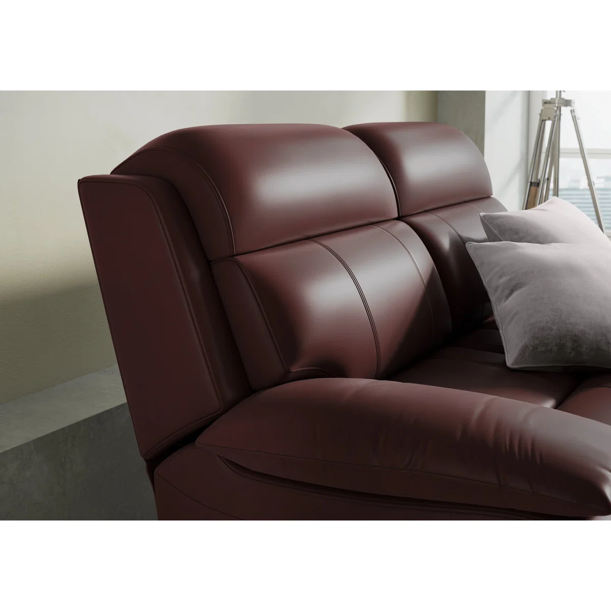 Moreno 2 Seater BV Leather Sofa - Dapple Grey – image 4