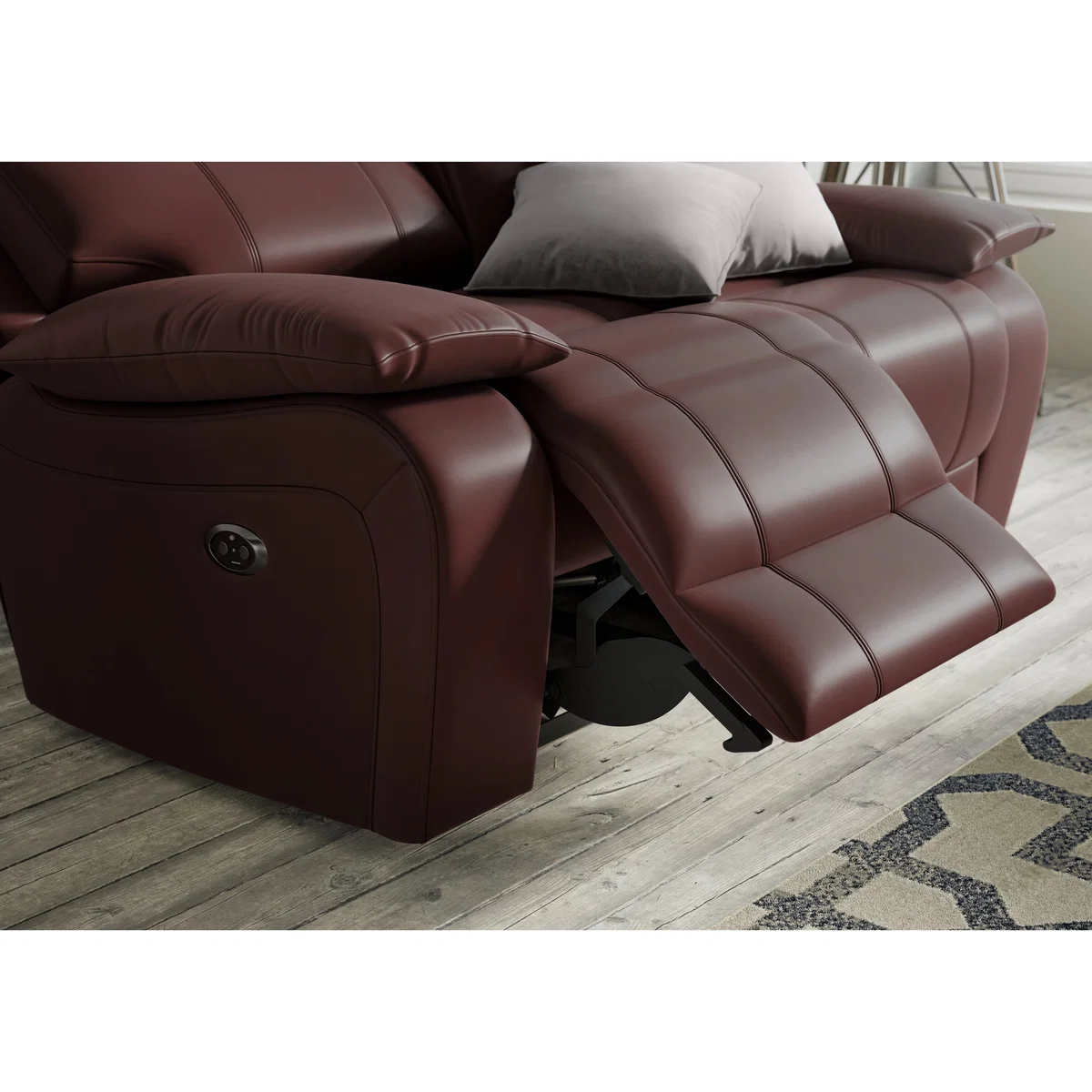 Moreno 2 Seater BV Leather Sofa - Dapple Grey – image 5