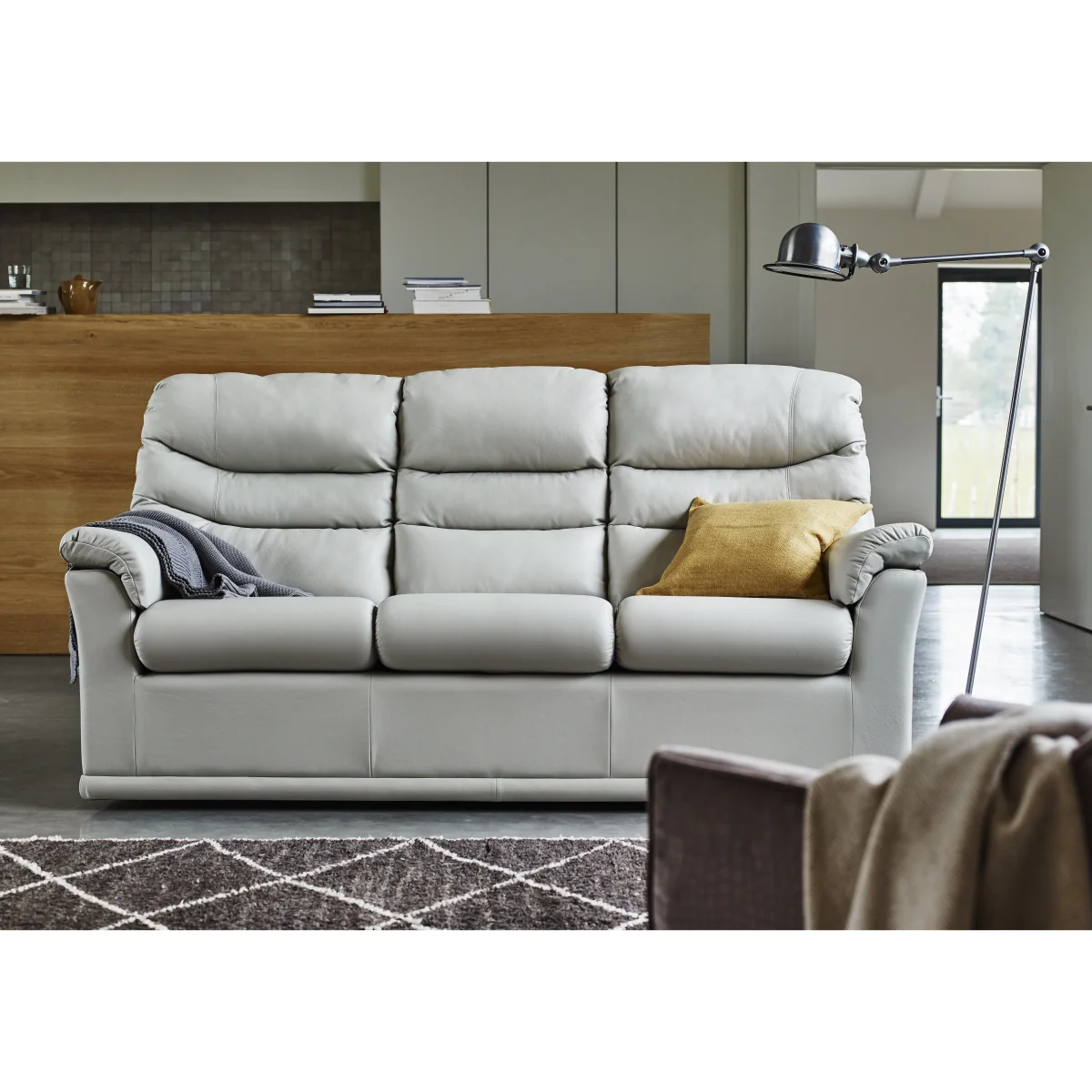 G Plan - Malvern 3 Cushion 3 Seater Leather Sofa - No Recliner - Cambridge Tan - Sofas and Armchairs - In Time for Christmas – image 2