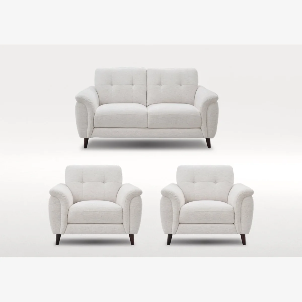 Chantilly 2 Seater Fabric Sofa and 2 Armchairs Set – image 1
