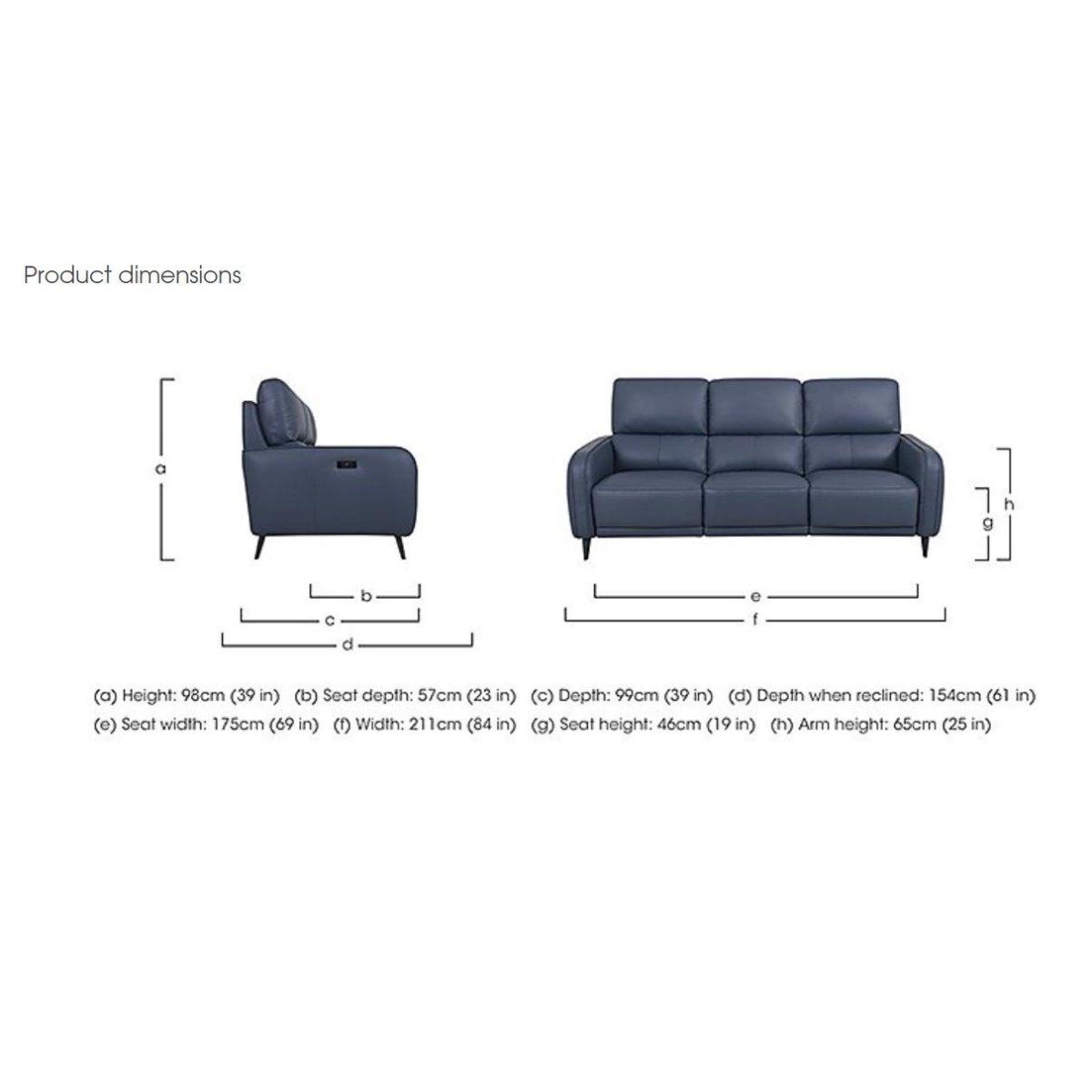 Logan 3 Seater Leather Power Recliner Sofa – image 2