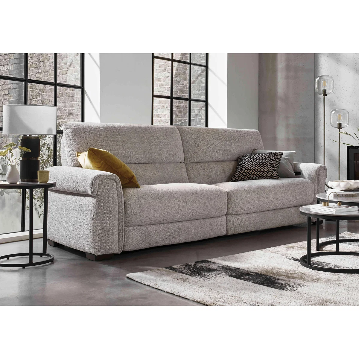 Nixon Fabric 3 Seater Sofa - Ivory – image 2