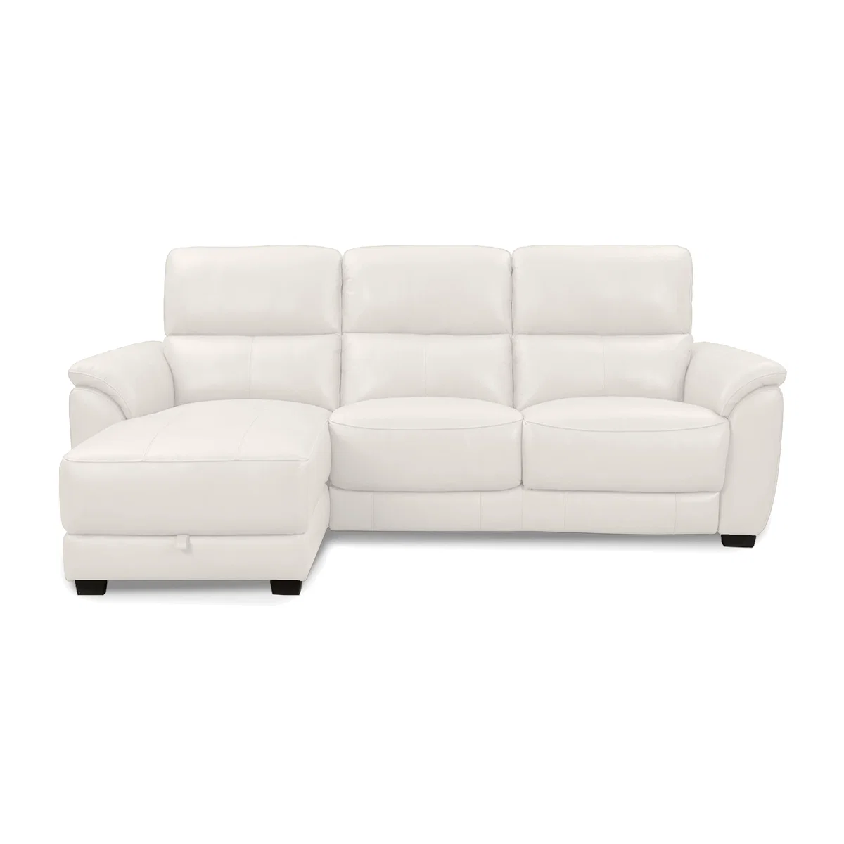 World of Leather - Saffron BV Leather 3 Seater Sofa with Storage Left Hand Facing Chaise End - BV Star White – image 1