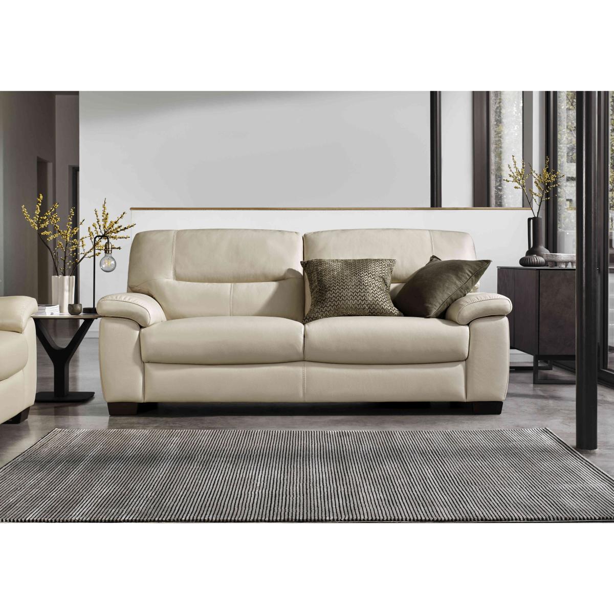 Hetty 3 Seater Leather Sofa - NC Bisque – image 2