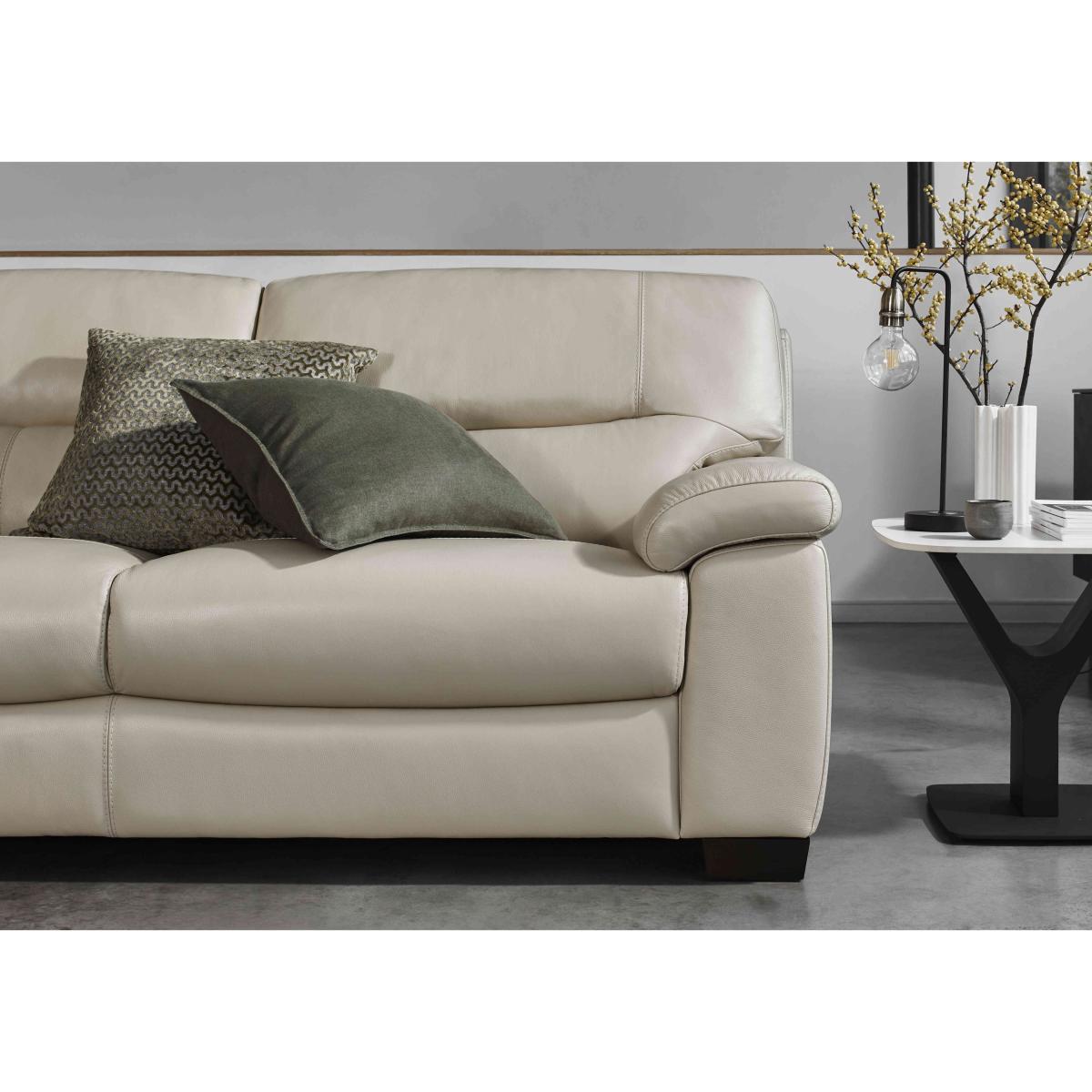 Hetty 3 Seater Leather Sofa - NC Bisque – image 3