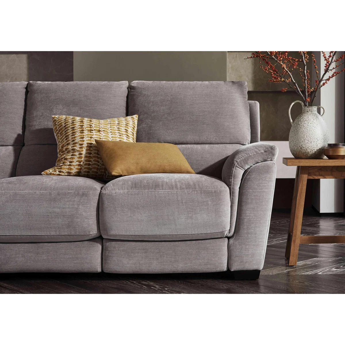 Medio 3 Seater Fabric Sofa with Power Recliner - R273 Caramel – image 4