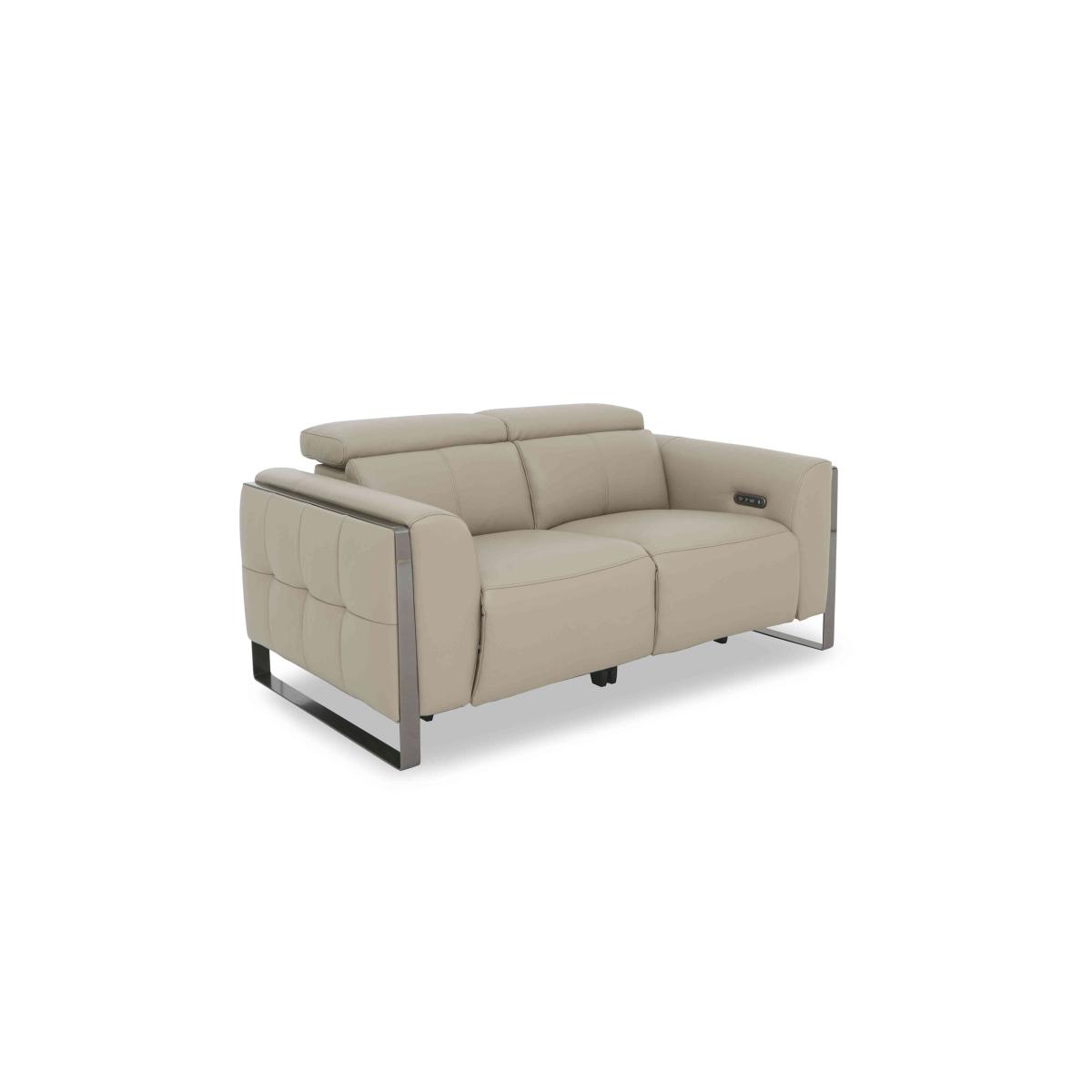 Gisella Leather 2 Seater Power Recliner Sofa with Power Headrests - Storm – image 9
