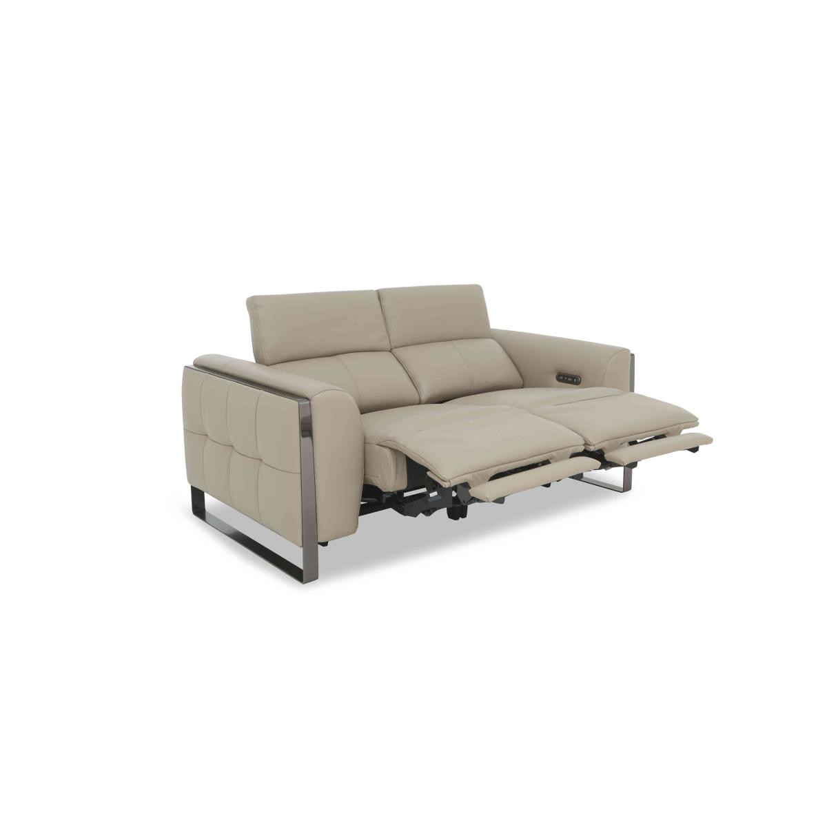 Gisella Leather 2 Seater Power Recliner Sofa with Power Headrests - Storm – image 10