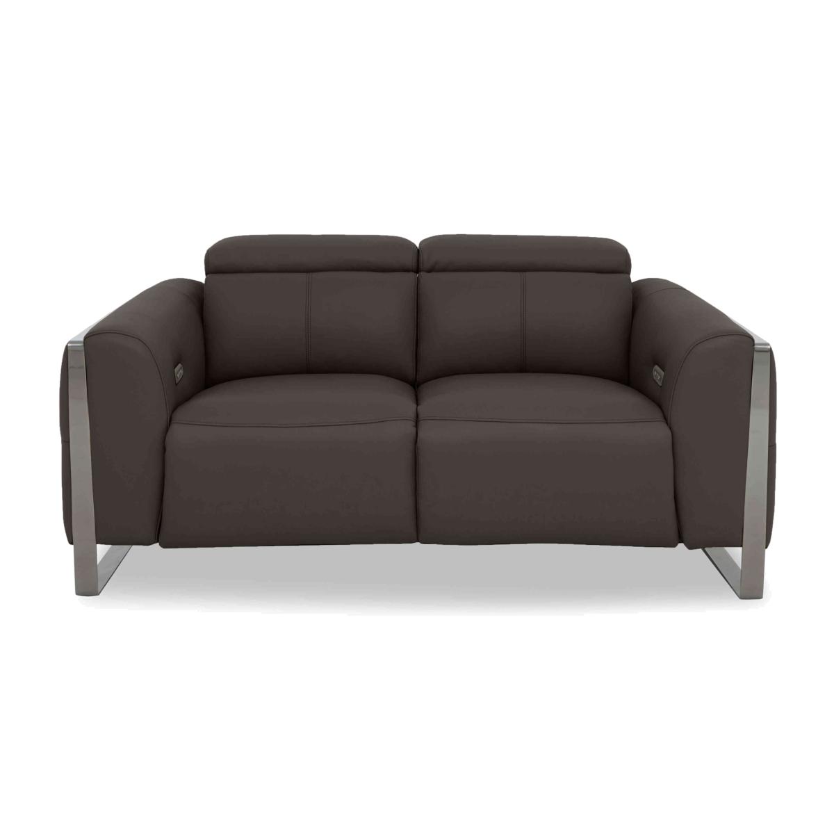 Gisella Leather 2 Seater Power Recliner Sofa with Power Headrests - Storm – image 1