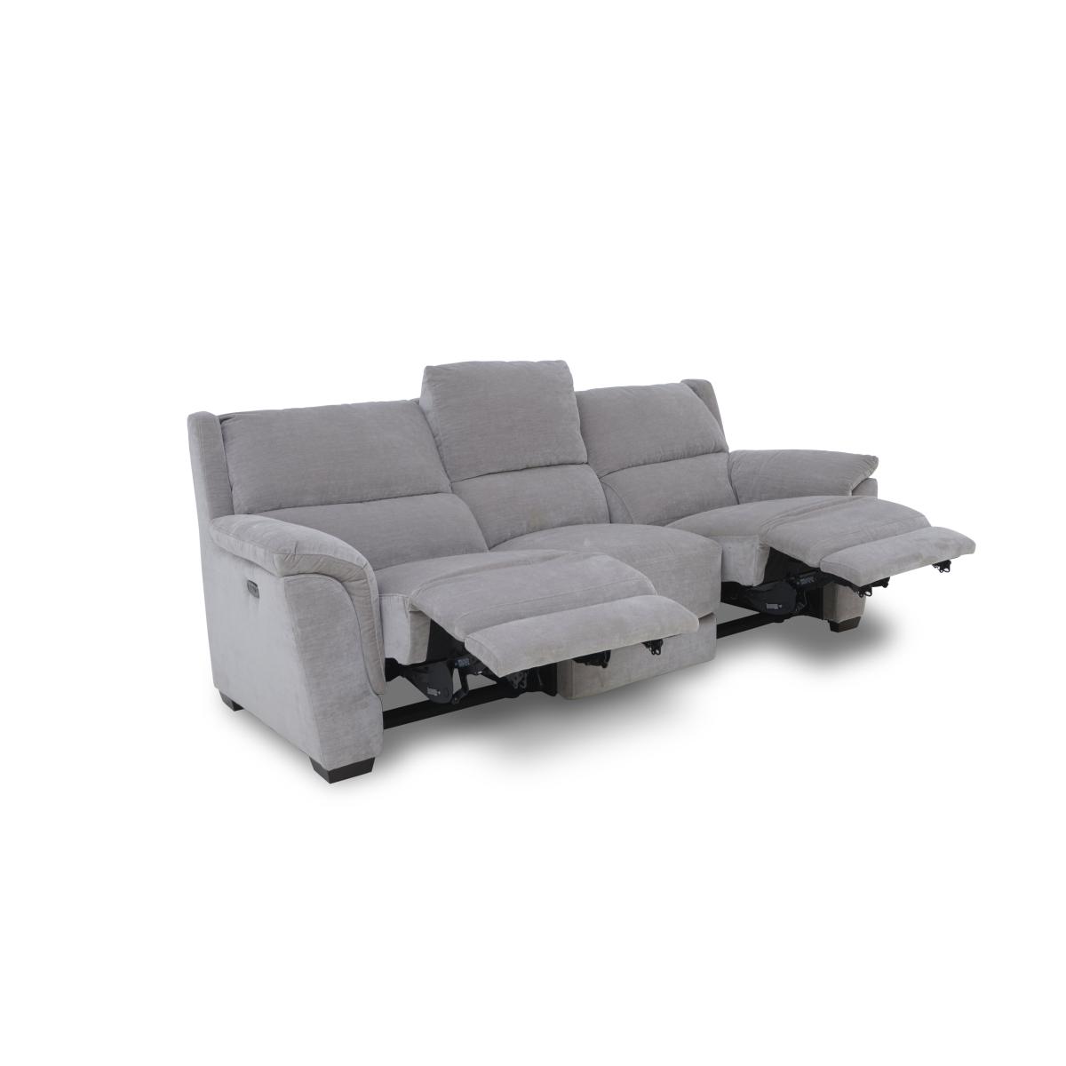 Medio 3 Seater Fabric Sofa with Power Recliner - R32 Light Khaki – image 9