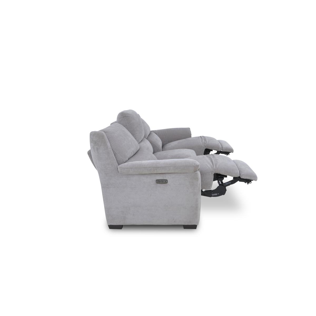 Medio 3 Seater Fabric Sofa with Power Recliner - R32 Light Khaki – image 10