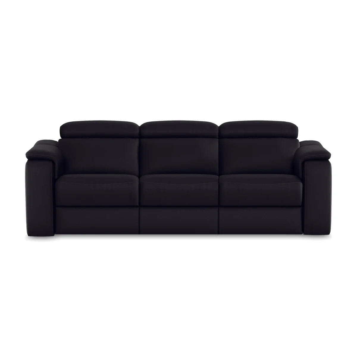 Nicoletti - Canto 3 Seater 3 Cushion Leather Recliner Sofa with Headrests and Power Lumbar - Botero Nero - Sofas and Armchairs - In Time for Christmas – image 1