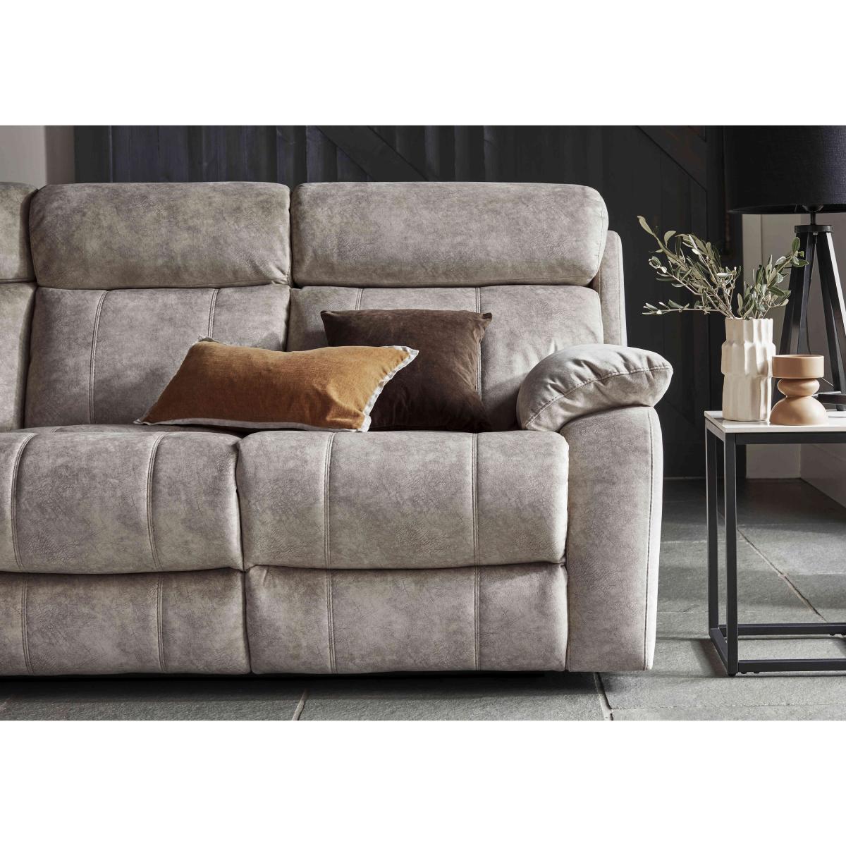 Moreno 3 Seater Fabric Sofa - R27 Pewter – image 2