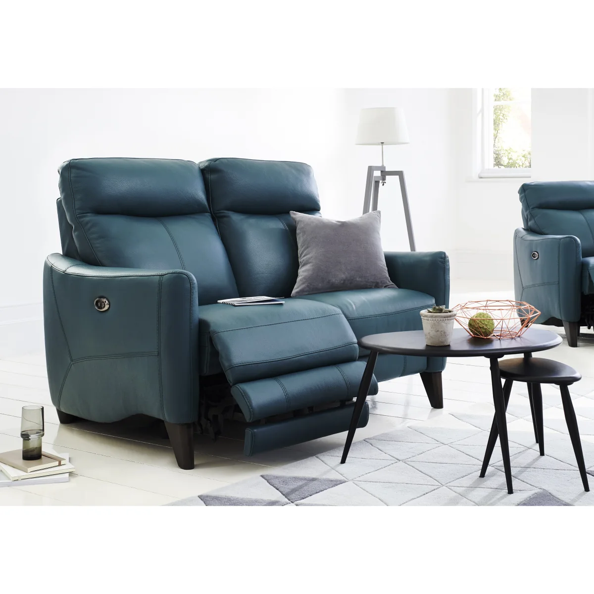 World of Leather - Compact Collection Petit 3 Seater NC Leather Power Recliner Sofa - NC Pebble – image 2