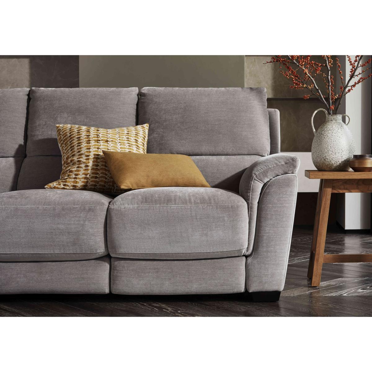 Medio 3 Seater Fabric Sofa with Power Recliner - Light Khaki – image 4