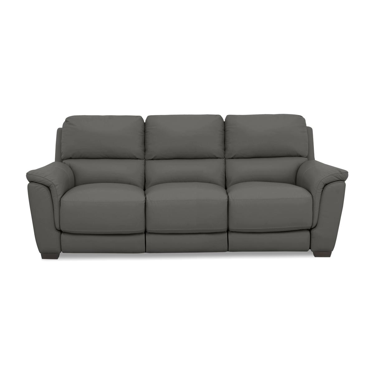 Compact Collection Medio 3 Seater NC Leather Sofa with Power Recliner - Charcoal Grey – image 1