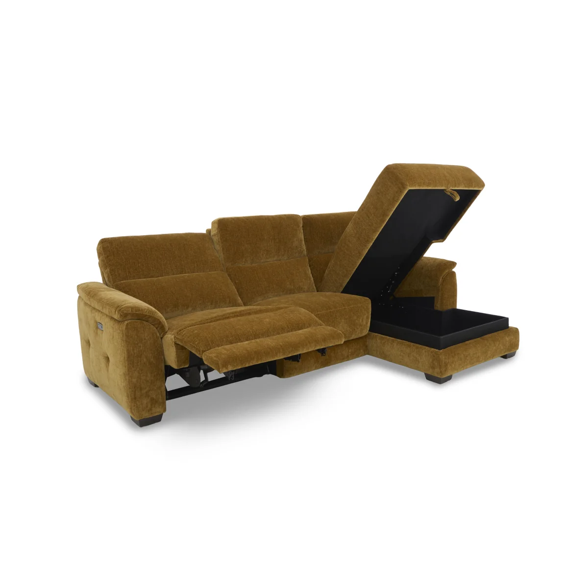 Saffron Fabric 3 Seater Power Recliner Sofa with Storage Right Hand Facing Chaise End - Sofas and Armchairs - In Time for Christmas – image 9