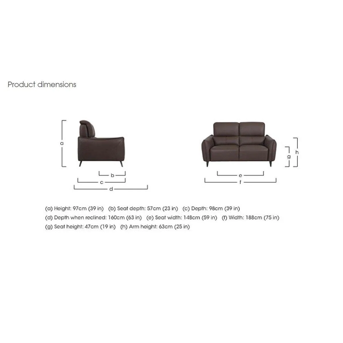 Maddox 2.5 Seater Leather Sofa – image 2