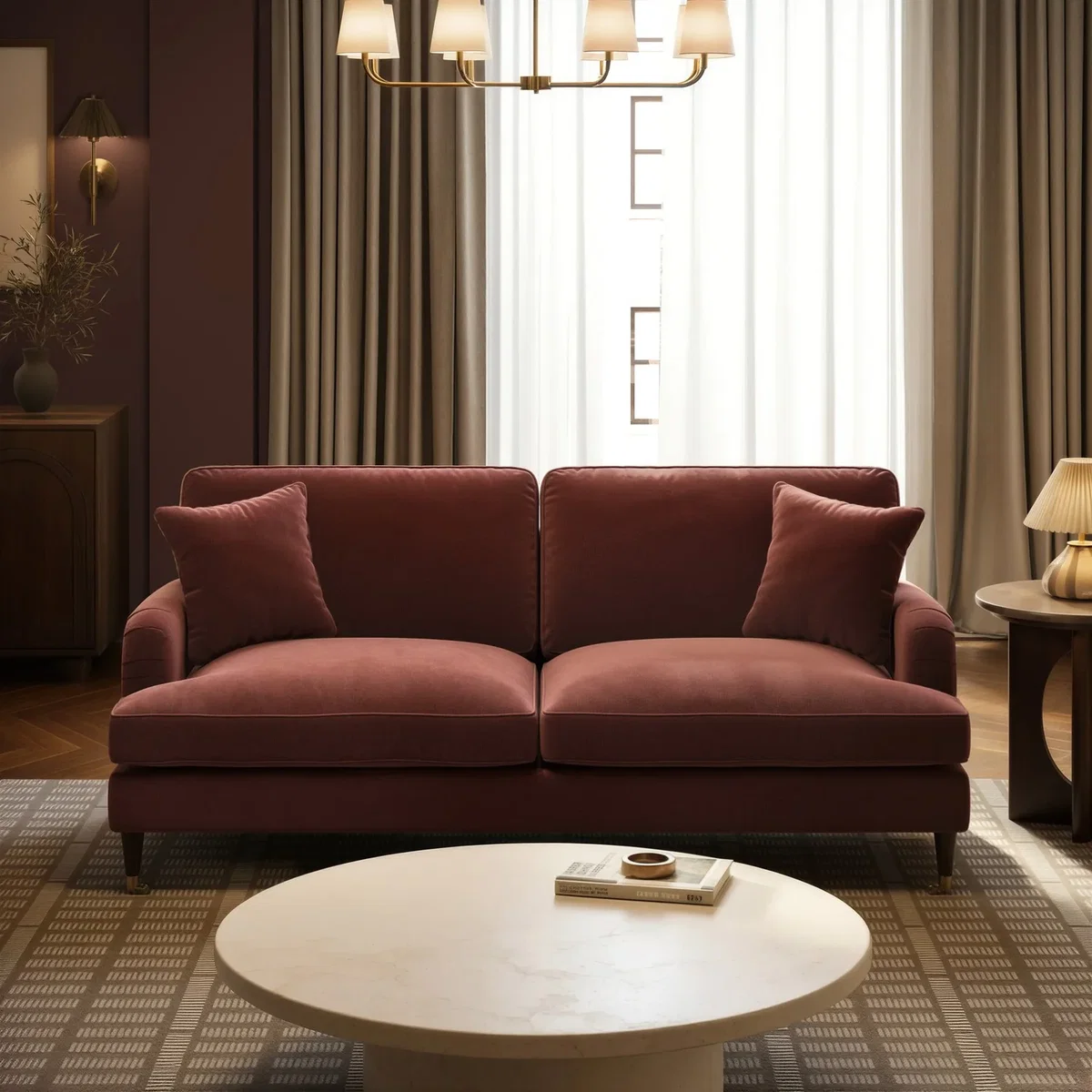 Merlot Red Chenille 3 Seater Sofa - Payton – image 1