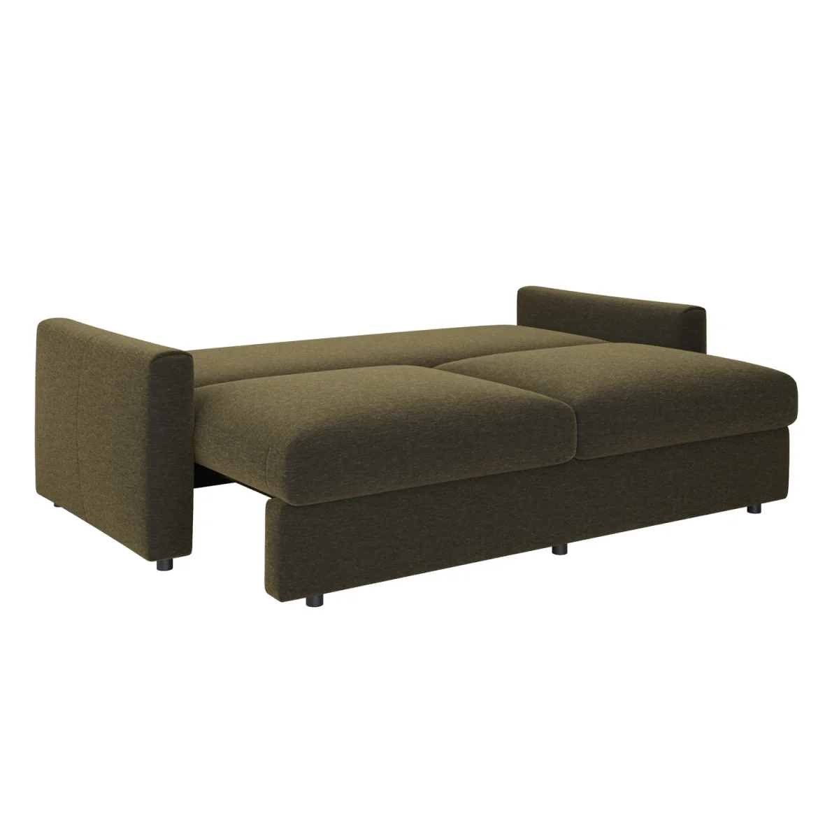 4 Seater King Size Pull-Out Sofa Bed with Storage in Khaki Green Chenille - Grayson – image 11