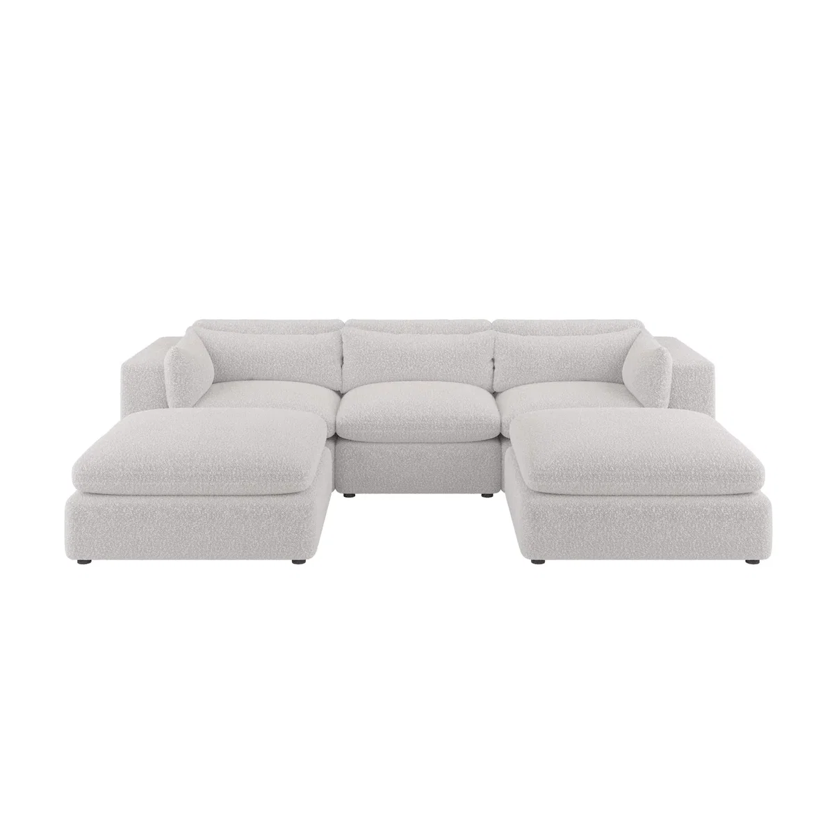 Beige Boucle U-Shaped Sofa - Hudson – image 6