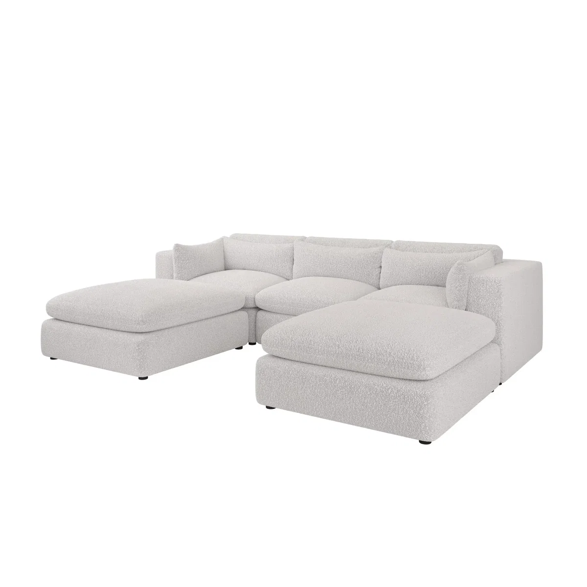 Beige Boucle U-Shaped Sofa - Hudson – image 7