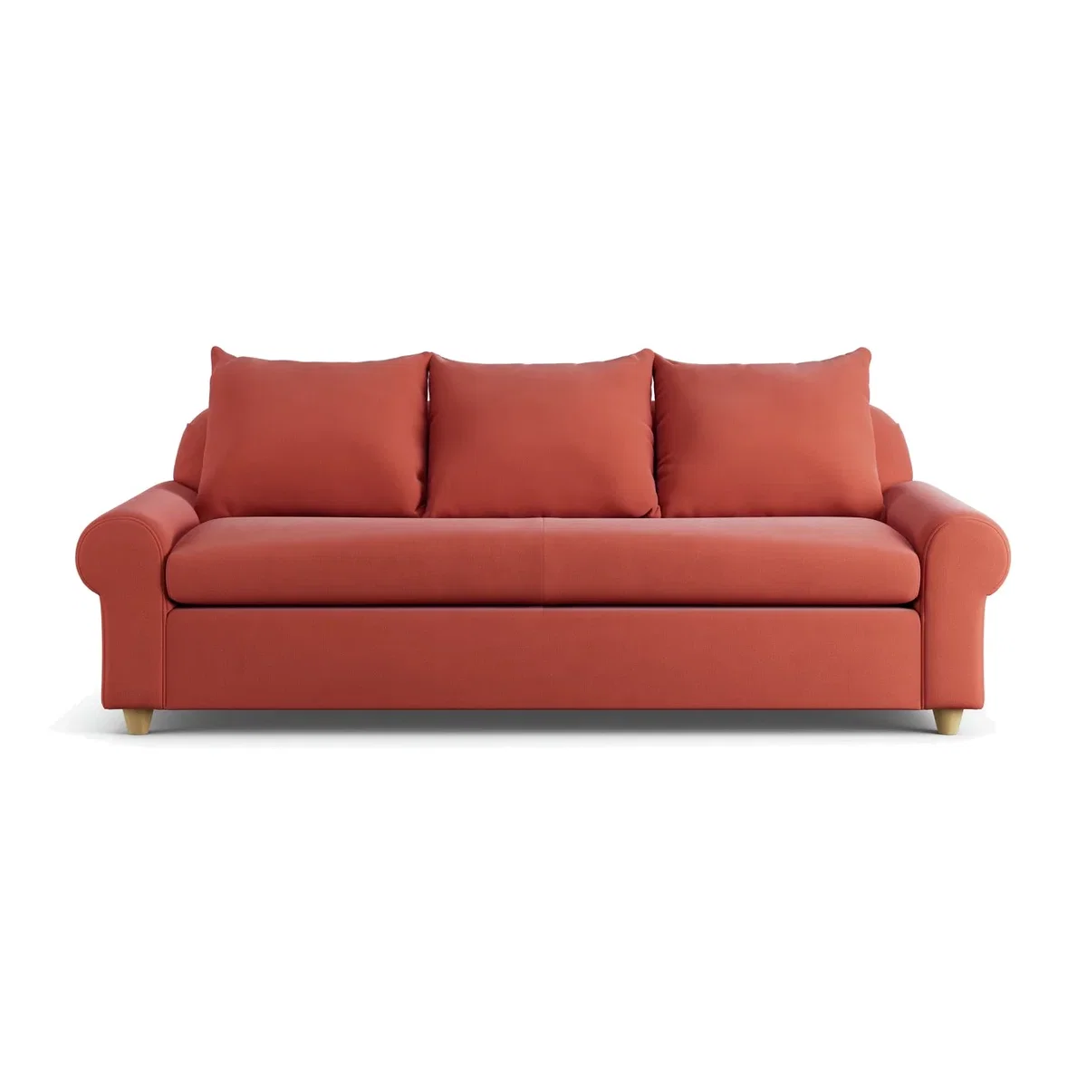 Habitat Whitby Fabric 4 Seater Sofa - Papaya - Ash Leg – image 1