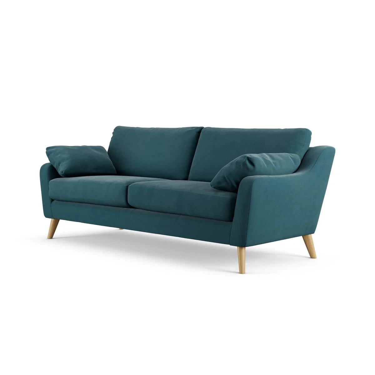 Habitat Ivor Fabric 4 Seater Sofa - Teal - Ash Leg – image 3