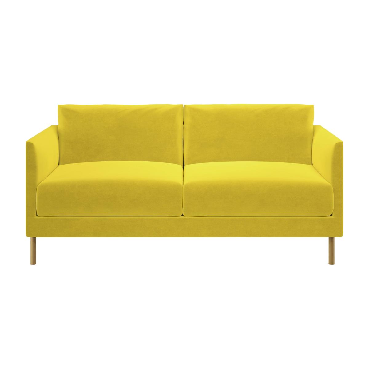 Habitat Hyde 2 Seater Velvet Sofa - Yellow