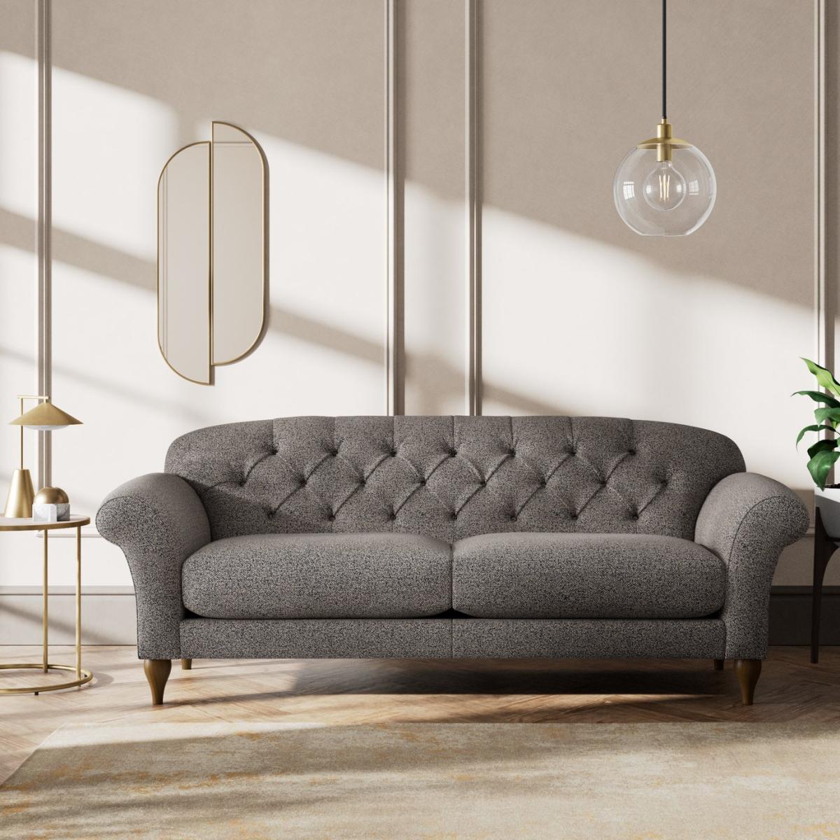 Habitat Brooker Fabric 4 Seater Sofa - Charcoal - Dark Leg – image 2