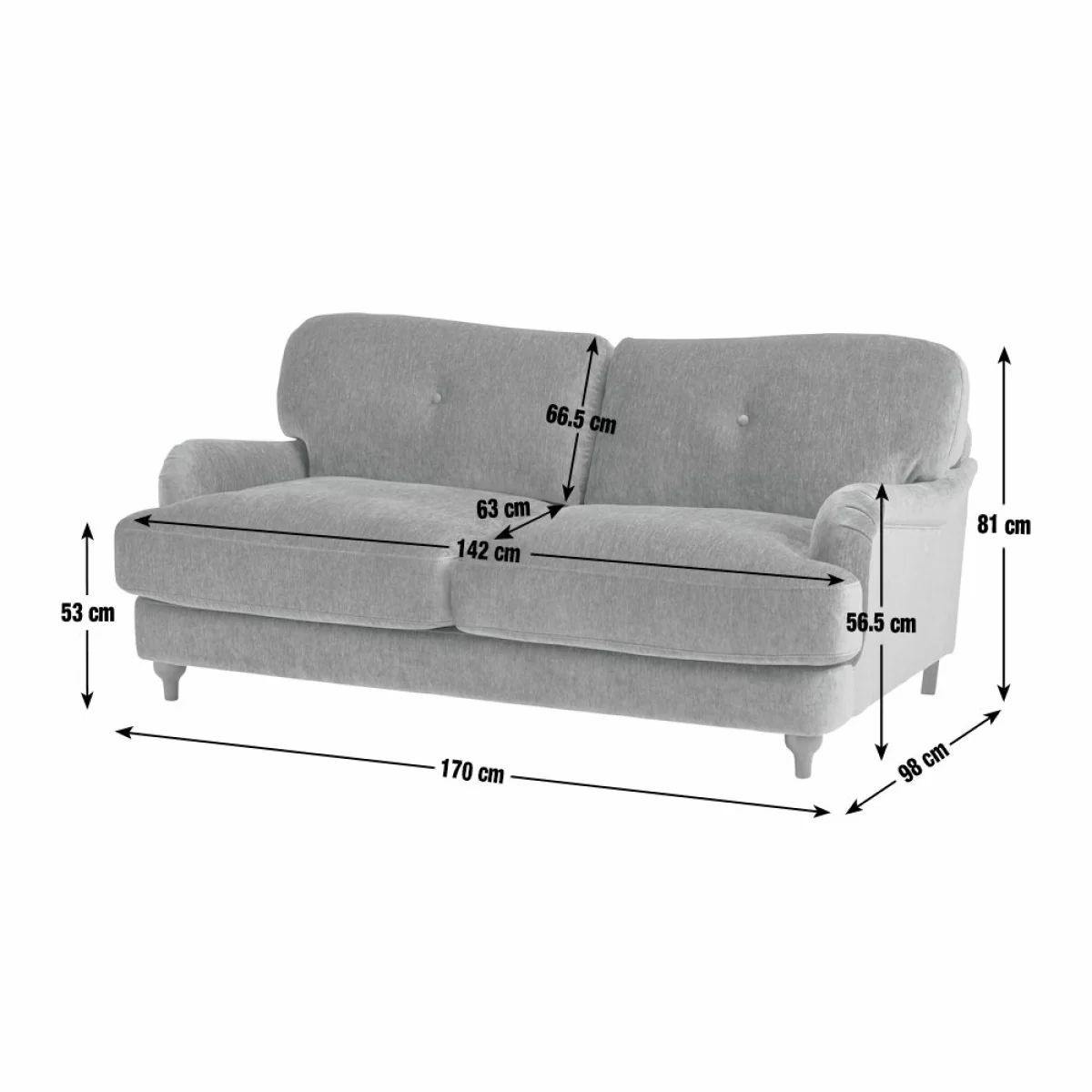 Habitat Eleanor Fabric 2 Seater Sofa - Yellow – image 10