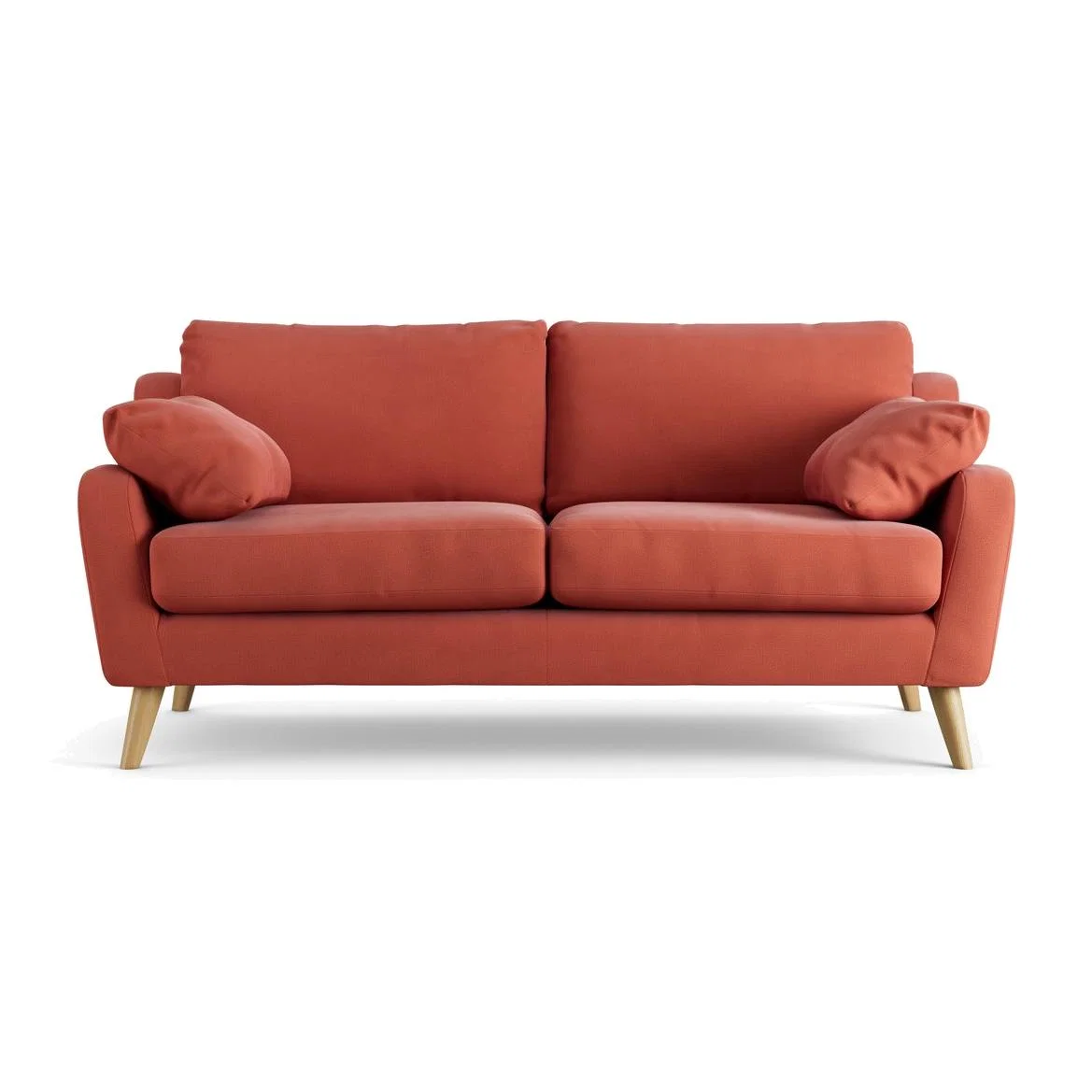 Habitat Ivor Fabric 3 Seater Sofa - Papaya - Ash Leg – image 1