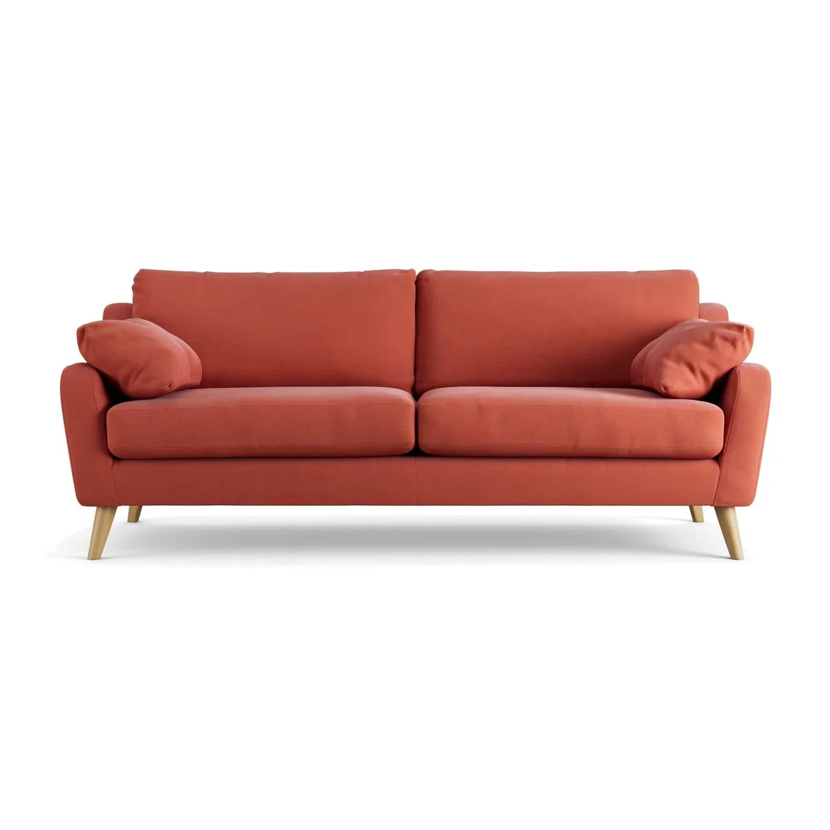 Habitat Ivor Fabric 4 Seater Sofa - Papaya - Ash Leg – image 1